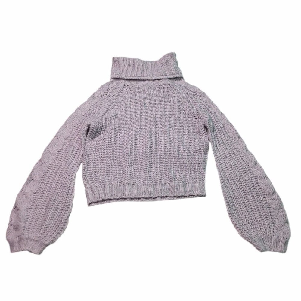 Juniors Womens Sweater Size Small S Long Sleeve Purple Knit Turtleneck NWT